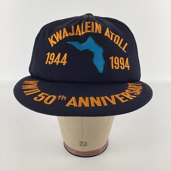 Vintage WWII 50th Anniversary Hat Kwajalein Atoll 1944-1994 World War 2 Vet Cap